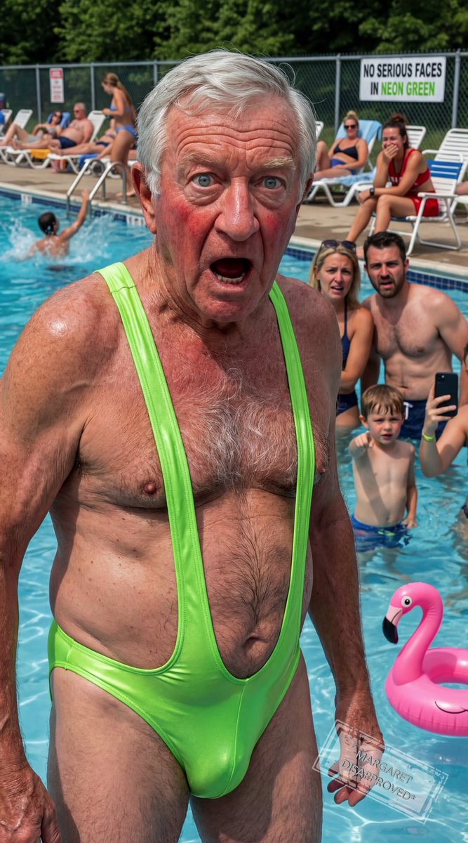 AlfredBehaves's tweet photo. Margaret: Why do you always embarrass me like this?
Me: Not my fault. The shop assistant said it “flatters the figure.” I assumed she meant mine…

#Comedy #Funny #Satire #PoolLife #AlfredBehaves https://t.co/GBj72xA029