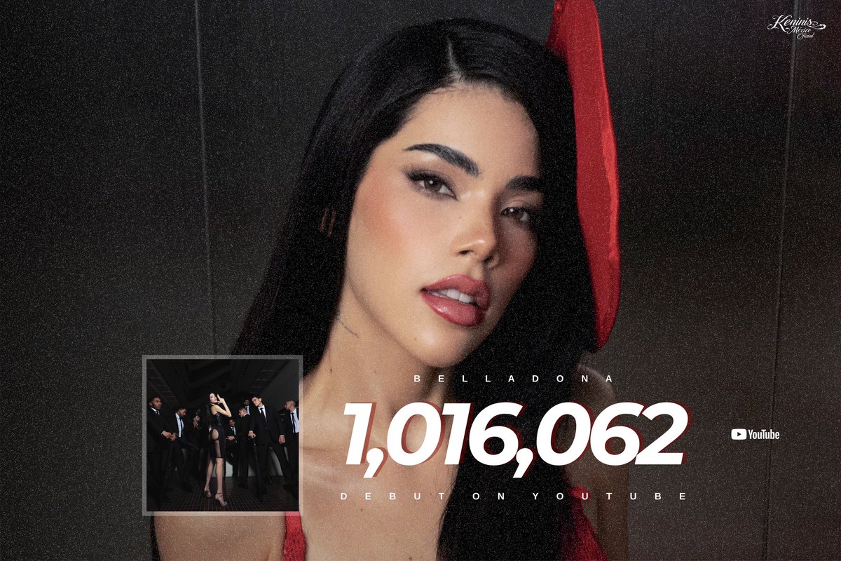 KeninisMxOFC's tweet image. “BELLADONA” de @KeniaOS debutó con 1,016,062 reproducciones en YouTube.