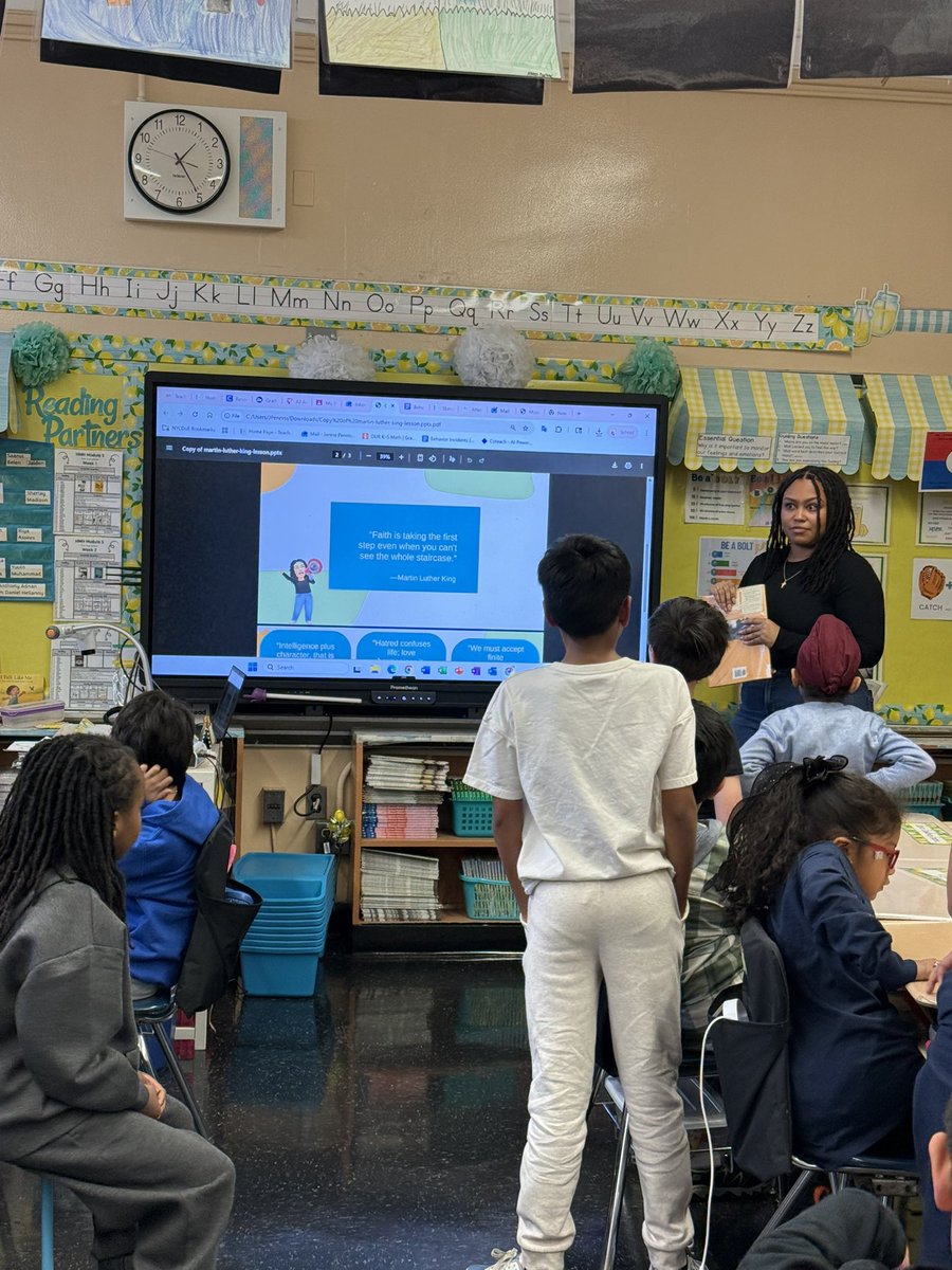 PS191Q's tweet image. Our Grade 1 and Grade 4 BOLT buddies came together to honor and remember Dr. Martin Luther King Jr., reflecting on kindness, courage, and the power of unity. ⚡️💙✨ #MLKDay #BOLTBuddies #LearningTogether @D26Team