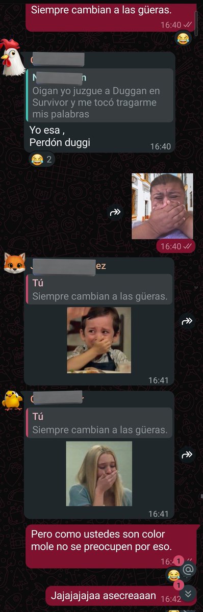 Yo: ¿Por qué me funan? 

También yo funando gente color mole: