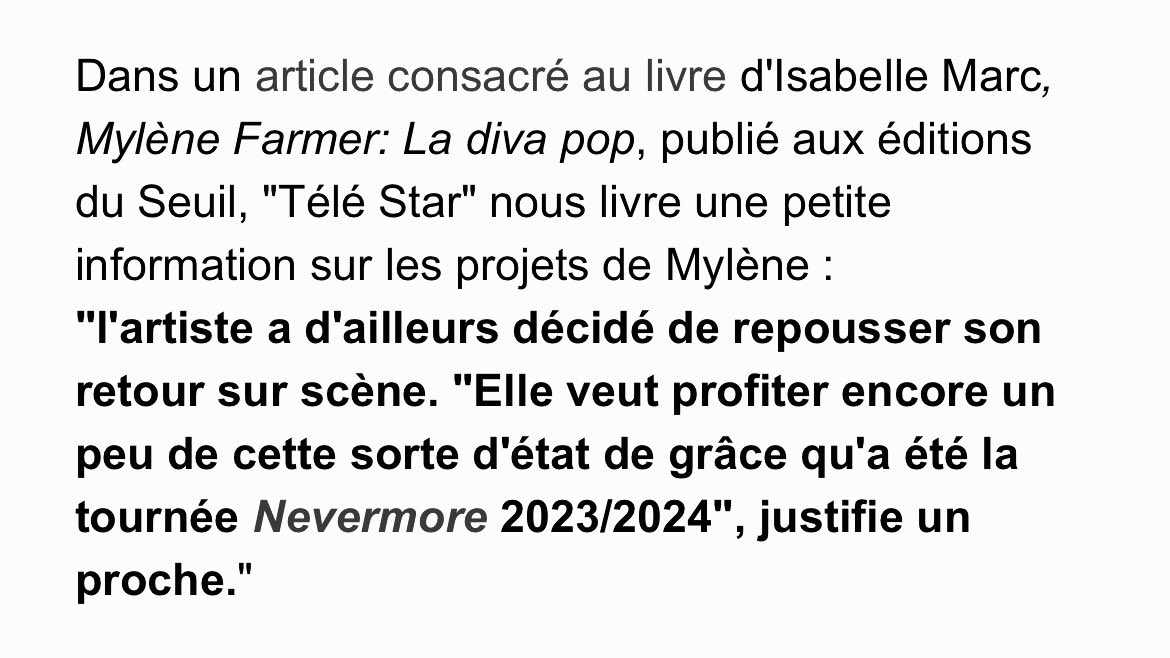 2027… Finalement, peut-être pas.

#mylenefarmer