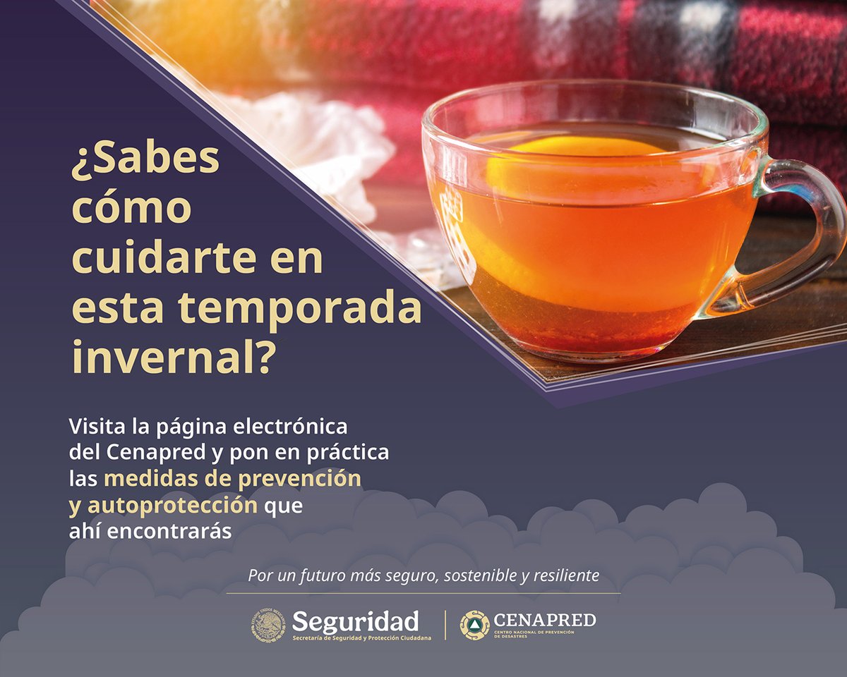 🥶 El frío llega cada año, mantente informado a través de fuentes oficiales y prepárate para esta #TemporadaInvernal ❄️

El #Cenapred te informa:
👉 gob.mx/cenapred/artic…