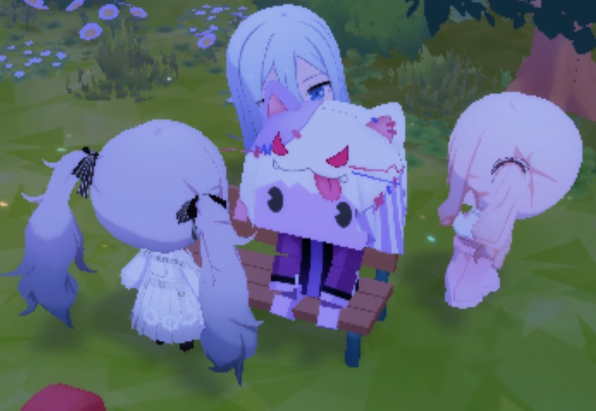 CaffWabbit's tweet image. i sat afk on mysekai and when i came back i was surrounded by cuties