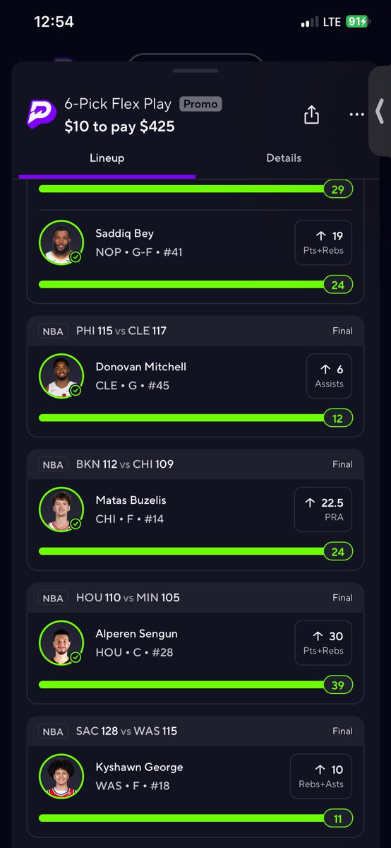realprettyyface's tweet photo. @PotdPrizepicks @Playbook Shoutout to YOUUUU !!! Changed one &amp; it BANGEDD 🥳🥳 https://t.co/v5a8Tabbyv