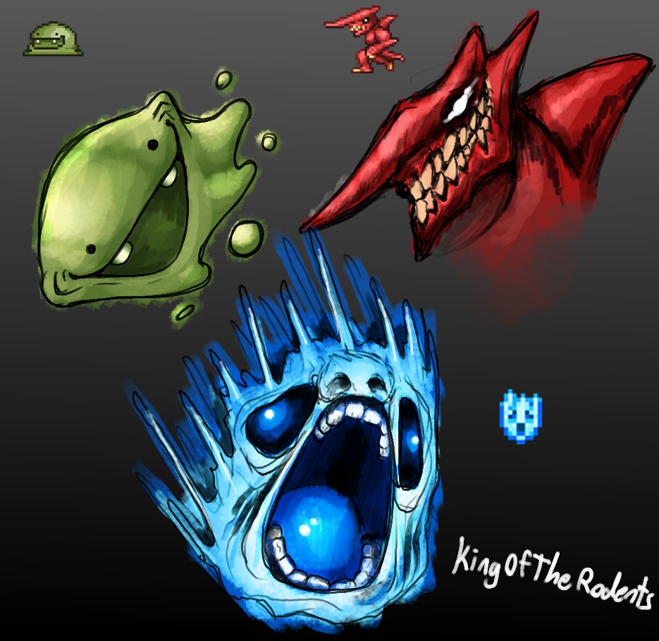 Doodled some terraria enemies #terraria
