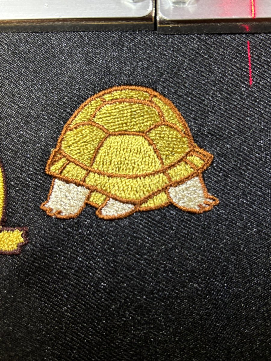 カメ🐢のぷりケツ！ カメけつワッペン #ミシン刺繍