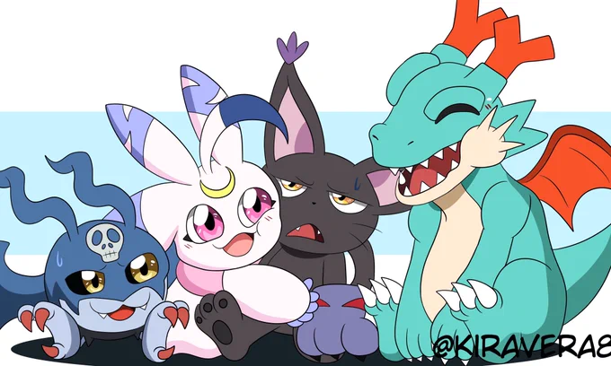 this would be Tamer Kira's canon Digi-team! #Digimon