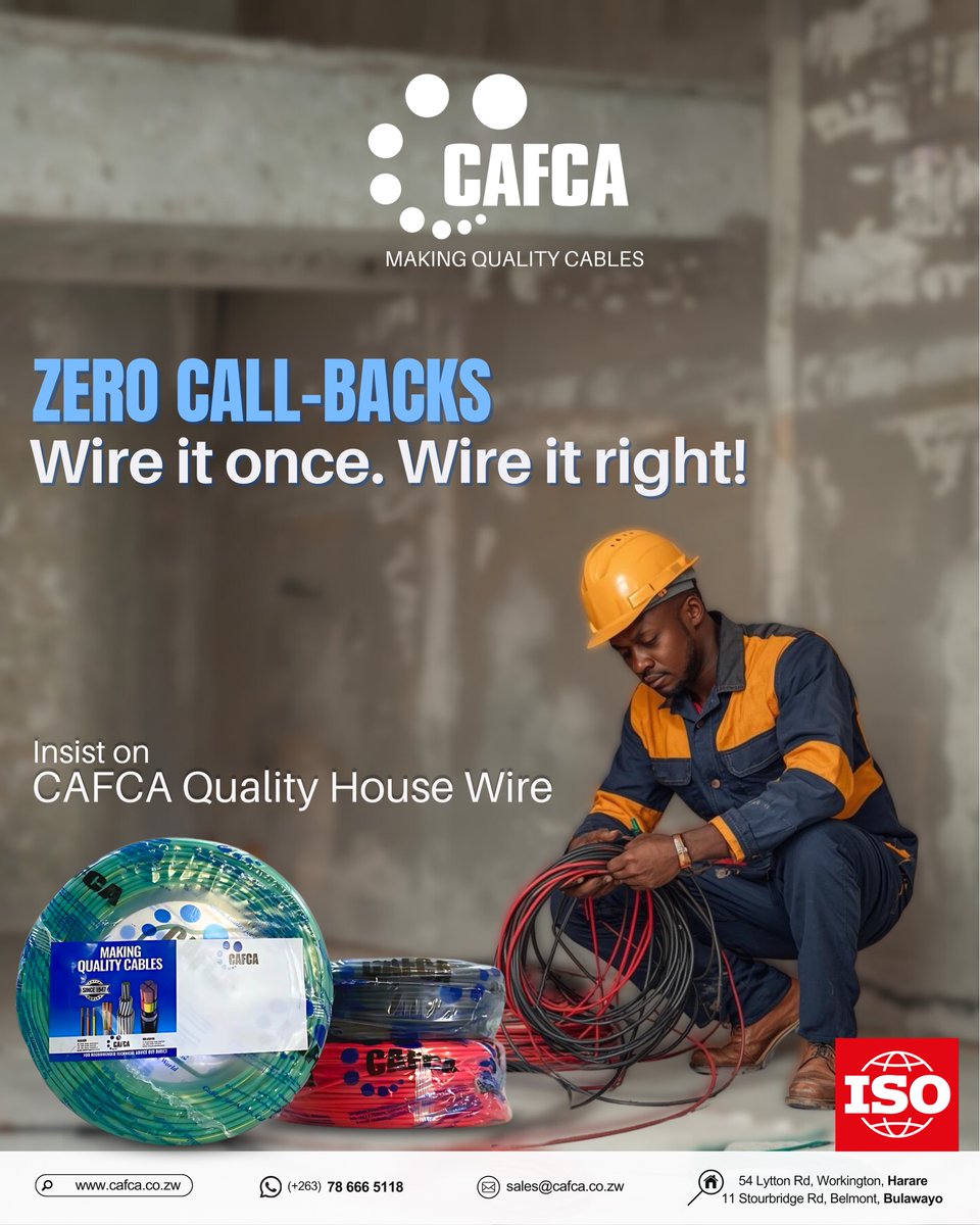 CAFCAzw's tweet image. Zero call-backs when wiring with CAFCA.
Do it right the first time.👍
.

#CAFCA #ZeroCallbacks #DoItRightTheFirstTime #TestedAndTrusted #QualityYouCanTrust #SafeWiring