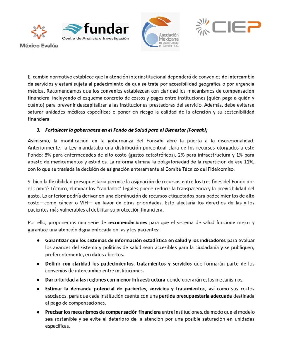 Las organizaciones civiles también han manifestado su preocupación por la eliminación de los candados que obligaban al gobierno a pagar las enfermedades de alto costo 👇