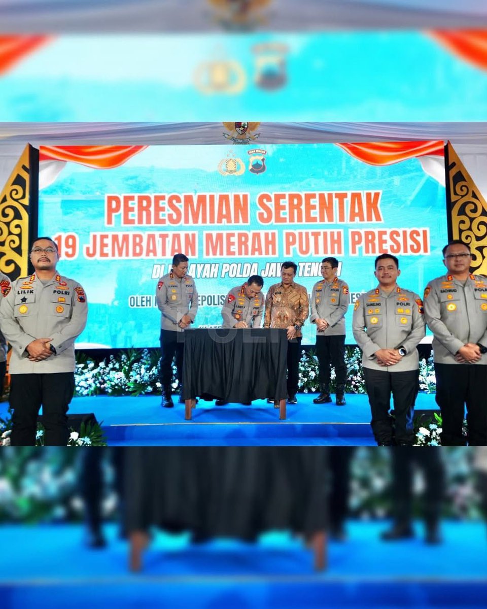 LautHumas's tweet image. Kapolri Jenderal Polisi Drs. Listyo Sigit Prabowo, M.Si., meresmikan 19 Jembatan Merah Putih Presisi di Klaten, Jawa Tengah, pada Rabu (14/1).