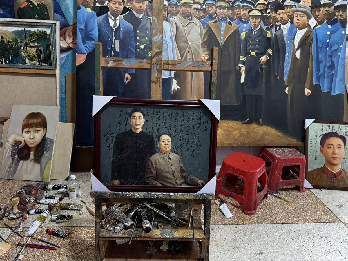 主席和他的学生 #art #artwork  #artist #oiloncanvas  #王洪文