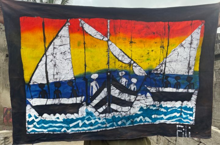 JaskillMaputo's tweet image. Art of the Day! "African Fisherman at Sea". Buy at: ArtPal.com/Batik?i=320318…