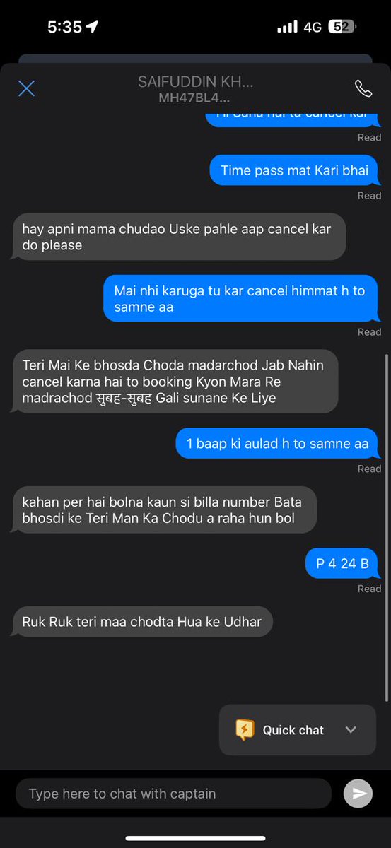 faizkhiladi768's tweet photo. "Alert 🚨! Had a horrible experience with a Rapido driver from Mumbai airport. Used @rapidobikeapp, driver started abusing after accepting ride &amp; ignoring calls. Sharing SS &amp; details with @MumbaiPolice &amp; @CSMIA_Official. Hope they take action! #Rapido #MumbaiAirport" https://t.co/kujkeC8eYa