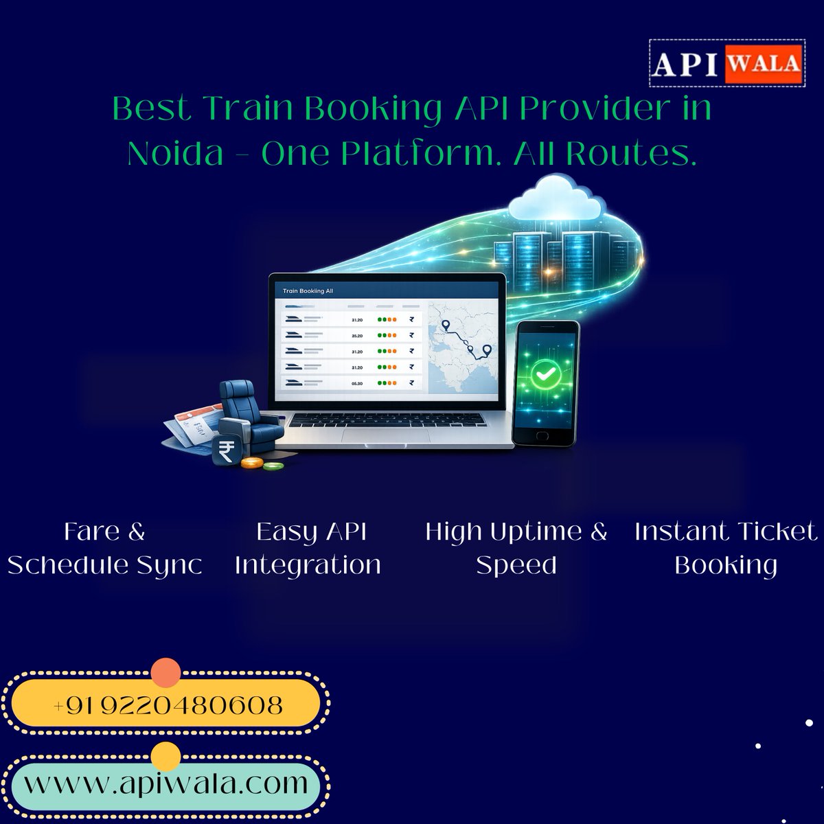 apiwala's tweet photo. 🚆 Best Train Booking API Provider in Noida
One platform. All routes. Live fares, schedules, high uptime &amp; instant ticket booking with easy API integration.
📞 +91 9220480608
🌐 https://t.co/BBXFwXAnXR

#TrainBookingAPI #APIWala #TravelTech #RailwayAPI #TicketBooking #NoidaTech https://t.co/RbXzKBQVXu