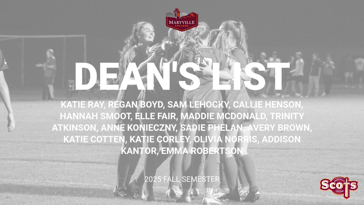 Excellence is the standard.

16 players named to the Fall Semester Dean’s List 📚
Proud of the work they put in on and off the field.

#DeansList #ScotsSoccer #AcademicExcellence