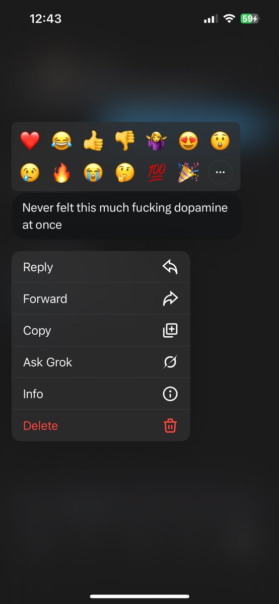 And then after sending the message