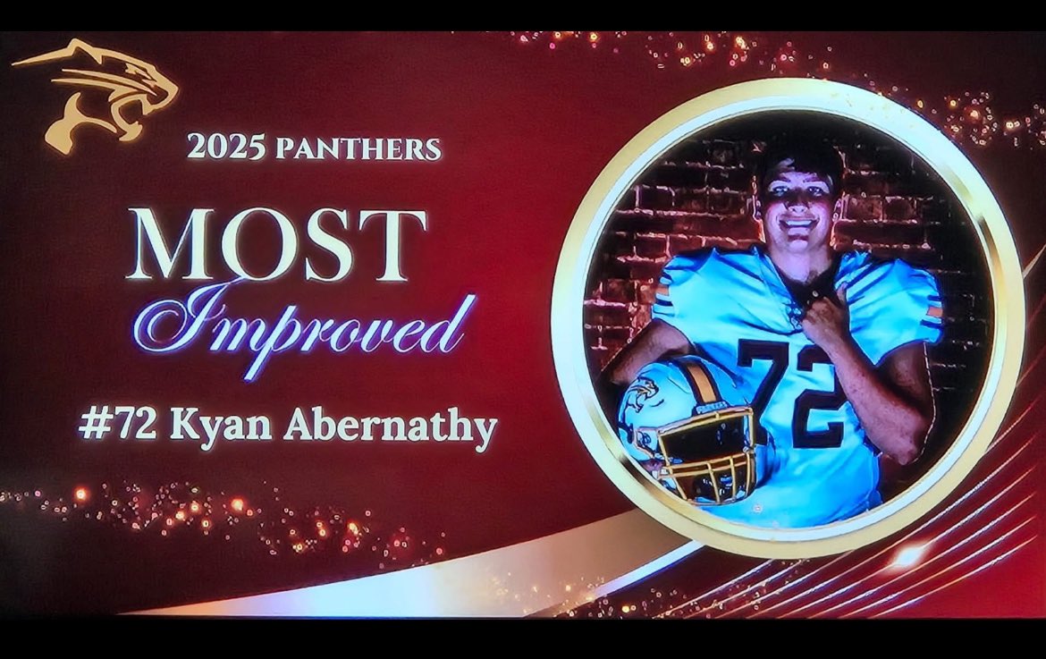 KyanAbernathy's tweet photo. Honored to win Most Improved and get recognized for my weight room contributions. Hard work paying off 💪 212 days till fall practice!! @PP_PantherFBall @NWahlScouting @OJW_Scouting @One11Recruiting @PrepRedzoneMN https://t.co/QOIbiFz5bC