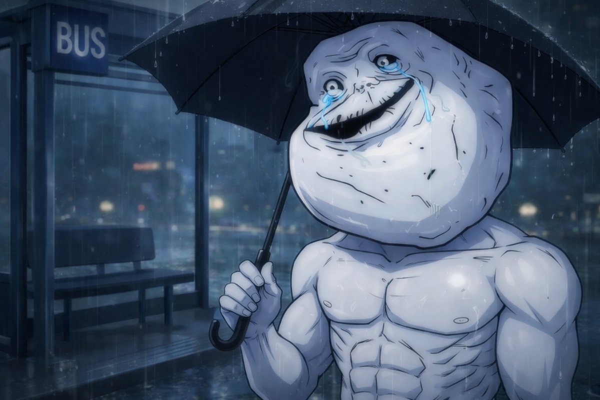 foreveraloneio's tweet image. still showed up, alone.