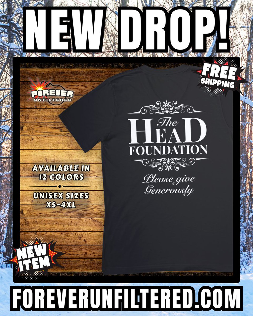 ForeverUnfiltrd's tweet photo. New Drop! "Head Foundation" Tee! Unisex sizes XS-4XL and available in 12 colors, with free shipping to anywhere in Canada and the USA! Also, NO TARRIFFS!
 #tshirts   #jokes   #fypシ  #sale #darkhumor

https://t.co/UuCTKtbowY https://t.co/AAB9q5OXJZ