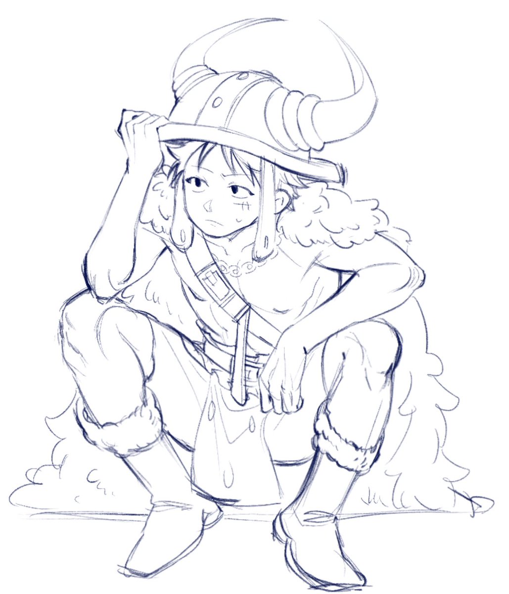 hamster_sally's tweet image. Elbaf luffy doodle