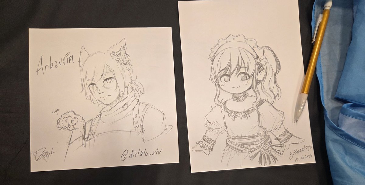 distato_xiv's tweet photo. Oh yeah i was at the FFXIV #animelosangeles2026 Art party!! drew some WoL even though i kinda forgor how to draw

in person art trades w friendos @vythefirst and @gottaeateggs ❣️❣️❣️ https://t.co/QIuTFAmQBy