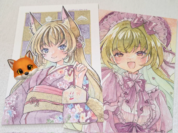 昨日もありがとうございました。残りあと2日。髪の塗りにたっぷり時間をかけた作品たちをじっくりご高覧いただければと思います お迎え待ちは残りポストカードセットのみとなります。メインビジュアル絵のカードを今回に合わせて慌ててご用意したので、ぜひ記念にお迎えくださいませ