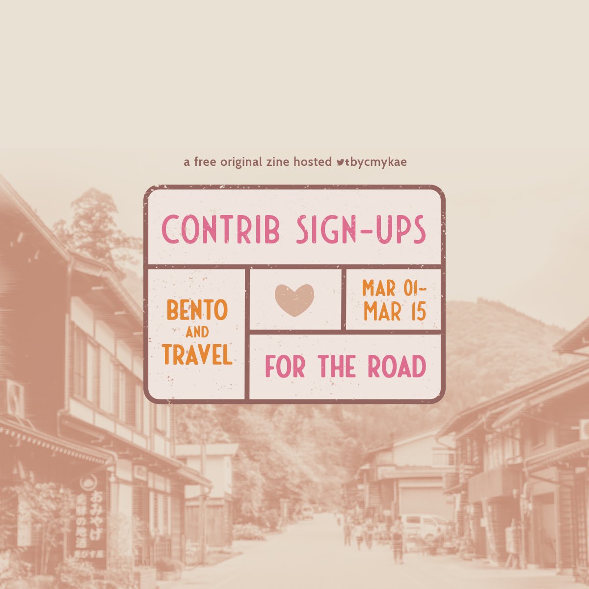 bycmykae's tweet photo. 🍱 It's time to hit the road. 

Artist and Writer Signups for For The Road — a bento &amp; travel zine are now open. Sign up now to participate—no portfolio necessary

Apps: https://t.co/PrkTlRNLcC
📆  Mar 15, 9PM CT
FAQ: https://t.co/KJH0KgHAmU https://t.co/XpRMapwSNW