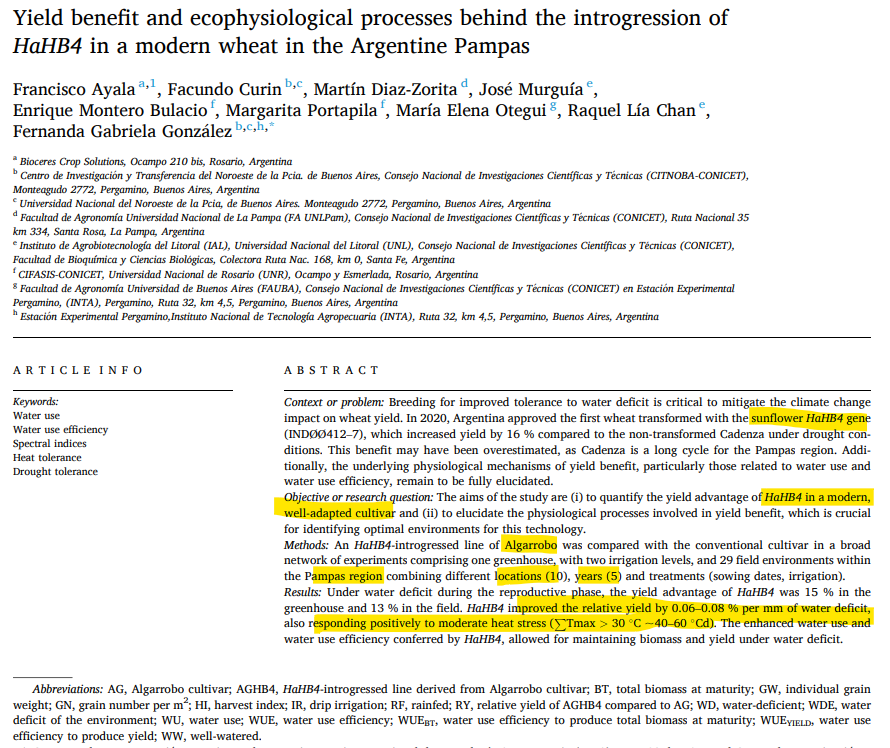 #EcoFisiología🇦🇷 aplicada al mejoramiento
#Trigo #HB4
Procesos involucrados en la acción del evento.
Lo q se sabe hasta hoy.

Paper disponible abajo👇