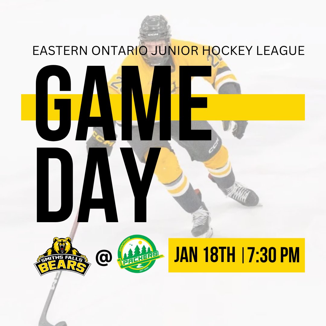 GAME DAY!

Jr Bears are on the road to Arnprior this evening! Catch all the action on FloHockey.

Puck drop at 7:30 PM.

#dontpokethebear