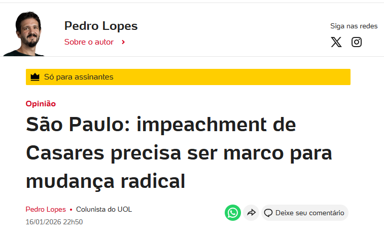 pedrolopesg's tweet image. Afastamento de Casares precisa ser marco para mudanças profundas no São Paulo. Afastamento de amadores de cargos de gestão, abertura e democratização de eleições, praticas de gestão que tornem pagamentos em dinheiro vivo impensáveis, dentre outras coisas. uol.com.br/esporte/coluna…