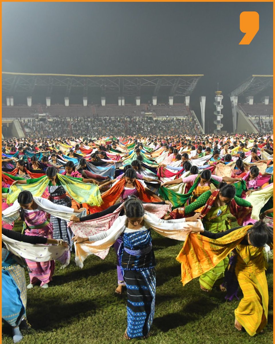 News9Tweets's tweet image. #Bodo tribal artistes are gearing up for a historic moment as nearly 10,000 #dancers rehearse the traditional #Bagurumba dance in #Guwahati.