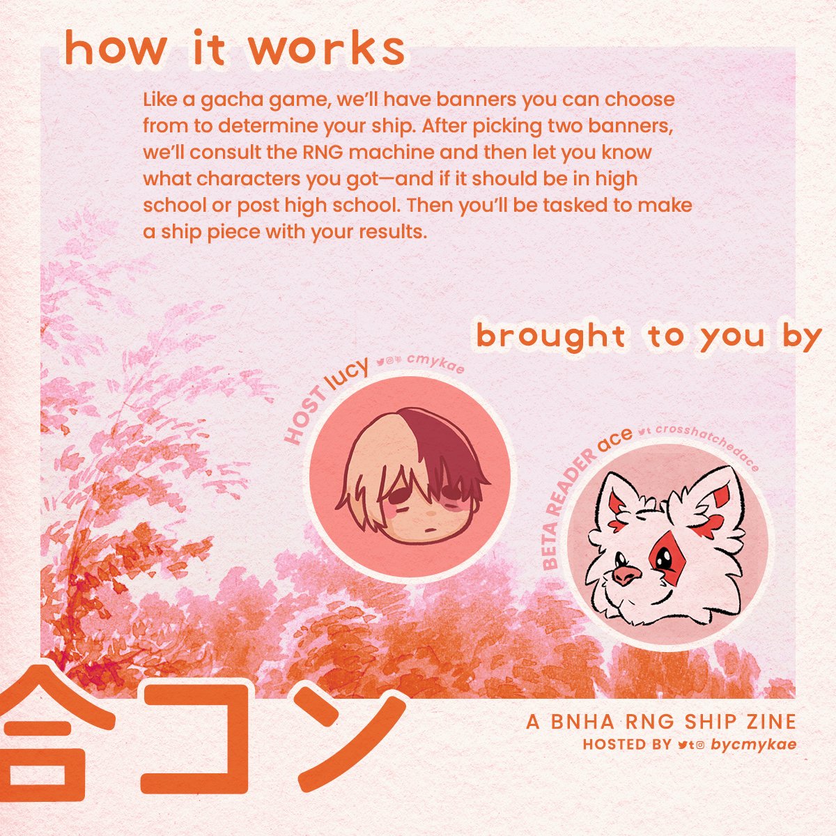 bycmykae's tweet photo. 🥘 It's Date Night~ 

Sign up to participate in 合コン —a boku no hero rng ship zine. Let's see who's falling in love 💕

Apps: https://t.co/HkdKsAUyM1
📆  Mar 25, 9PM CT
FAQ: https://t.co/dYLN3PWxb8 https://t.co/qKf46wxdAV