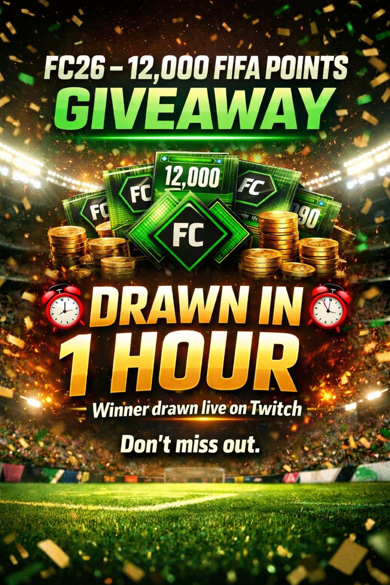 eFadzstreams's tweet photo. ⚽ #FC26 TOTY GIVEAWAY 𝟭𝟮𝟬𝟬𝟬 FIFA POINTS ⚽

✅ Follow @eFadzstreams on Twitch - 👉https://t.co/icHEpooTQN 

⏰ Winner will be randomised in one hour during the TOTY stream, good luck to all! 👊😎 https://t.co/tVVFhV78sA