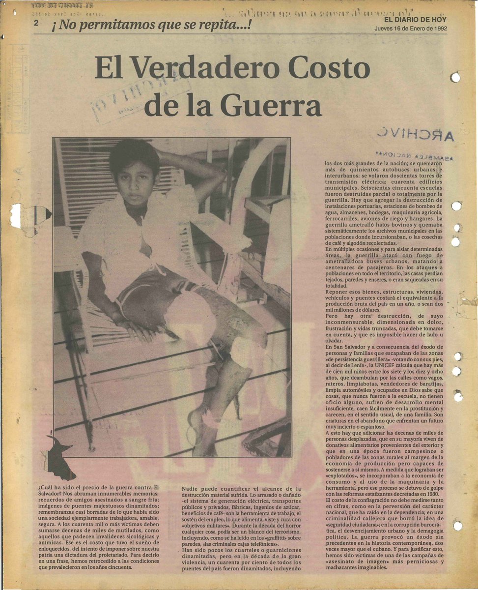 Antho0269013's tweet photo. Hoy se cumplen 37 años de los Acuerdos de Paz, cuando El Salvador terminó por la vía diplomática una de las guerras más sangrientas de LATAM 

Una guerra entre una izquierda terrorista y un Estado asesino, donde el Salvadoreño fue el que más sufrió 

NUNCA MÁS 🇸🇻🕊 https://t.co/Qqezo90ABE