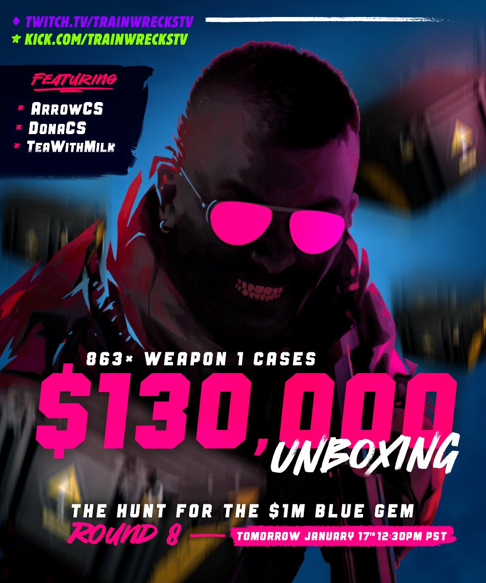 Trainwreckstv's tweet image. TOMORROW. 1230 PM PST. Please give me a BLUE GEM!