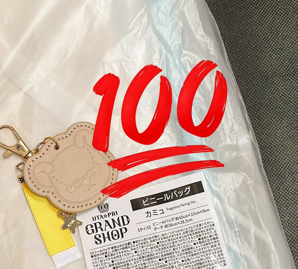 通販で敗北したカミュさまバッグが買えたしなっちゃんチャームが当たったので大感謝祭