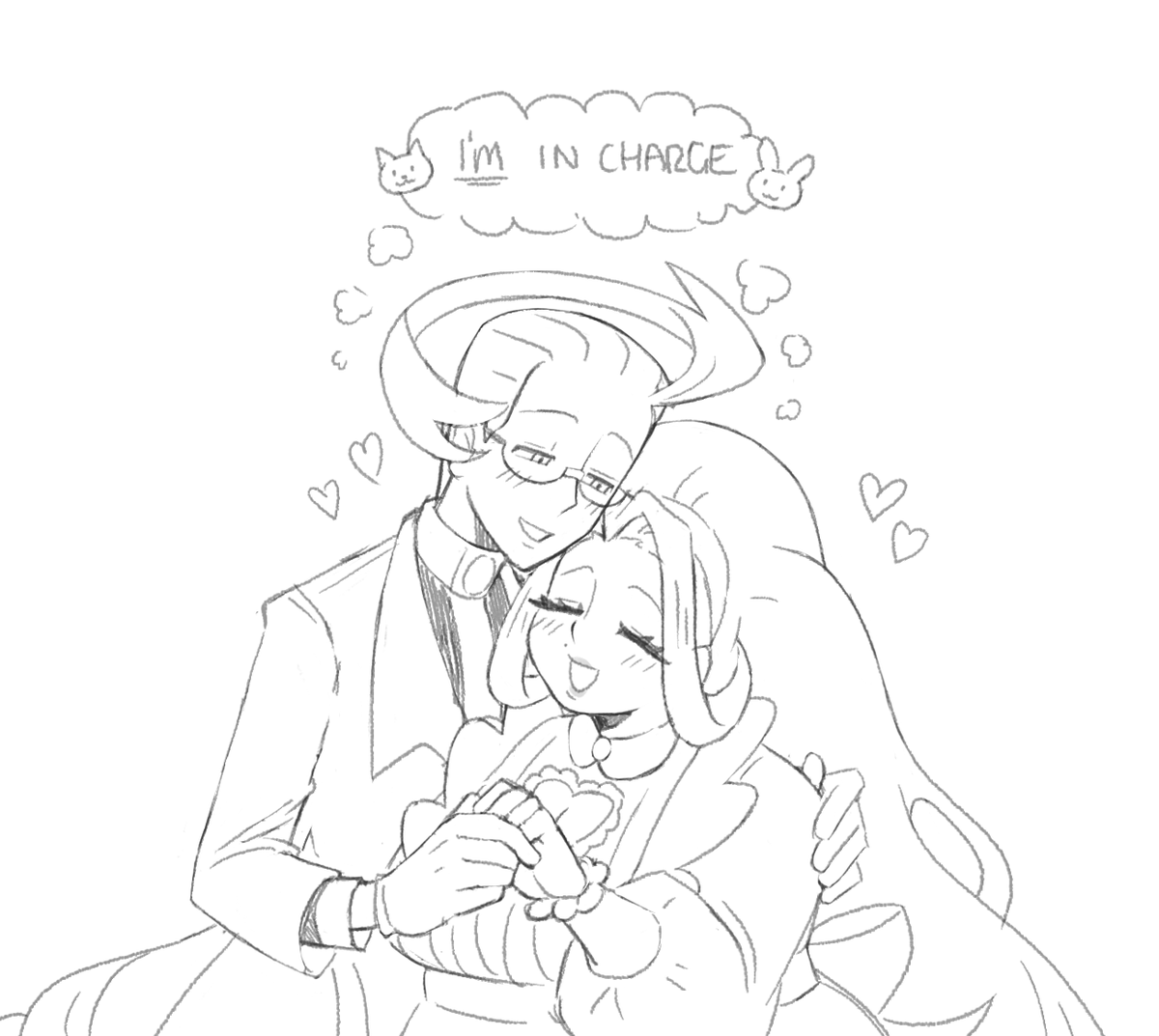 insert image of a cat grooming a bunny