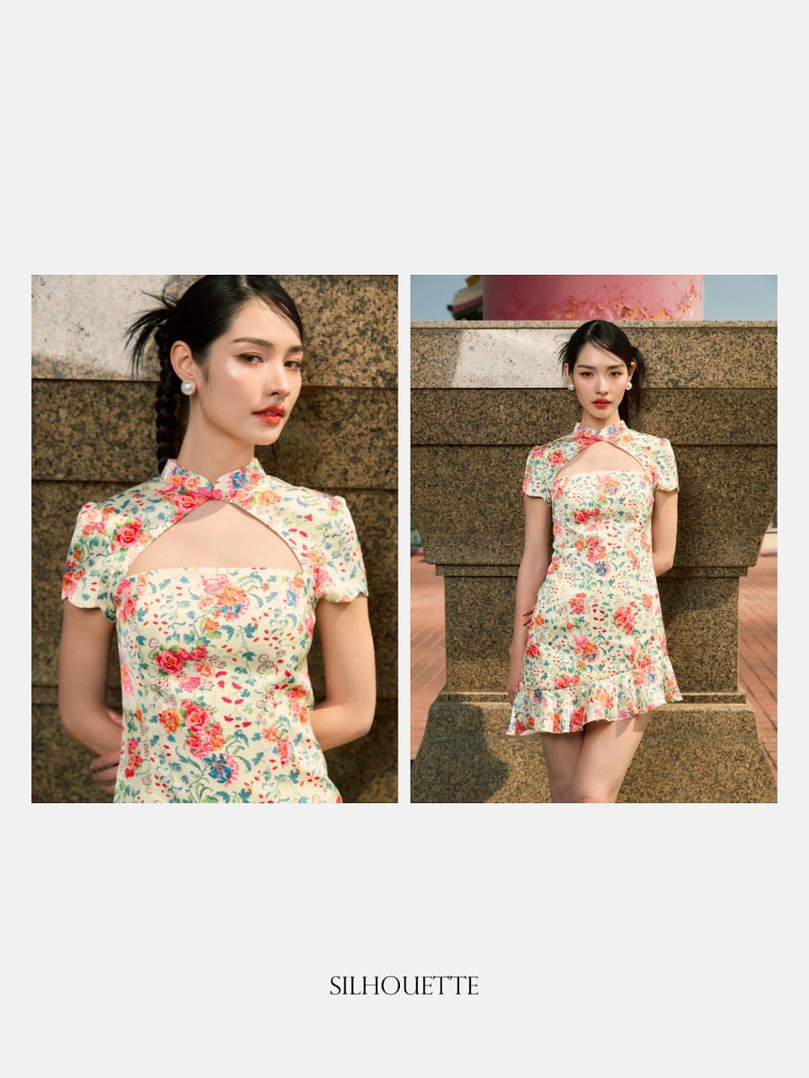 MRanchOfficial's tweet image. “Pingping Mini Dress“ in light butter multicolor oriental print from 

repost @silhouette_official
#Silhouettecny2026 
#chinesenewyeardress
#มิ้นท์รัญชน์รวี #mintranch 
#mintranchrawee 🐱🐰 🐰