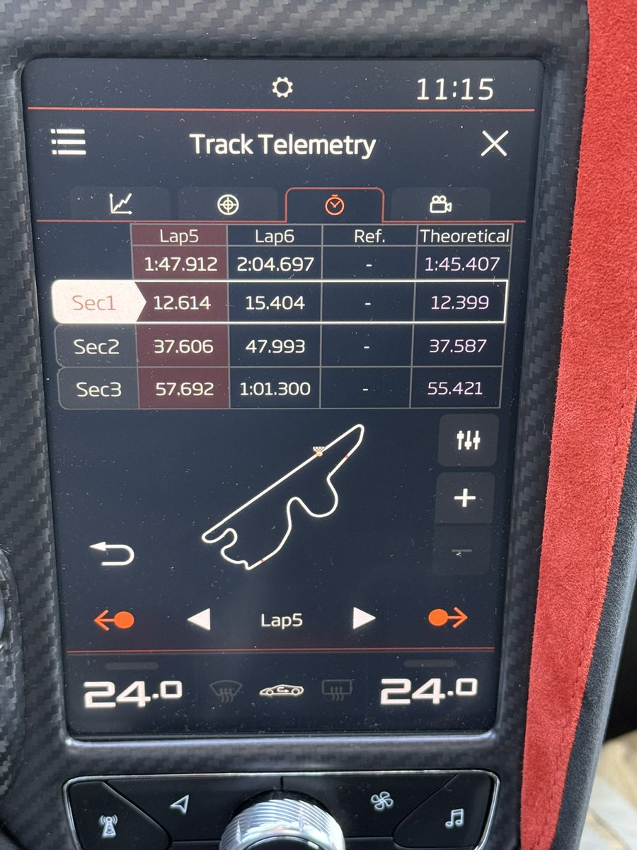 oki765LT's tweet image. 速く走れるのがマクラーレン

McLaren Track Telemetry 
走行データーの紹介
記録は2025.12.11 FSW

Sec1 12.614
Sec2 37.606
Sec3 57.692
結果 1:47.912
仮にたらればSec Bestだと 「1:45.407」
素人でも速く走れる！

一度は是非マクラーレンで走ってほしい