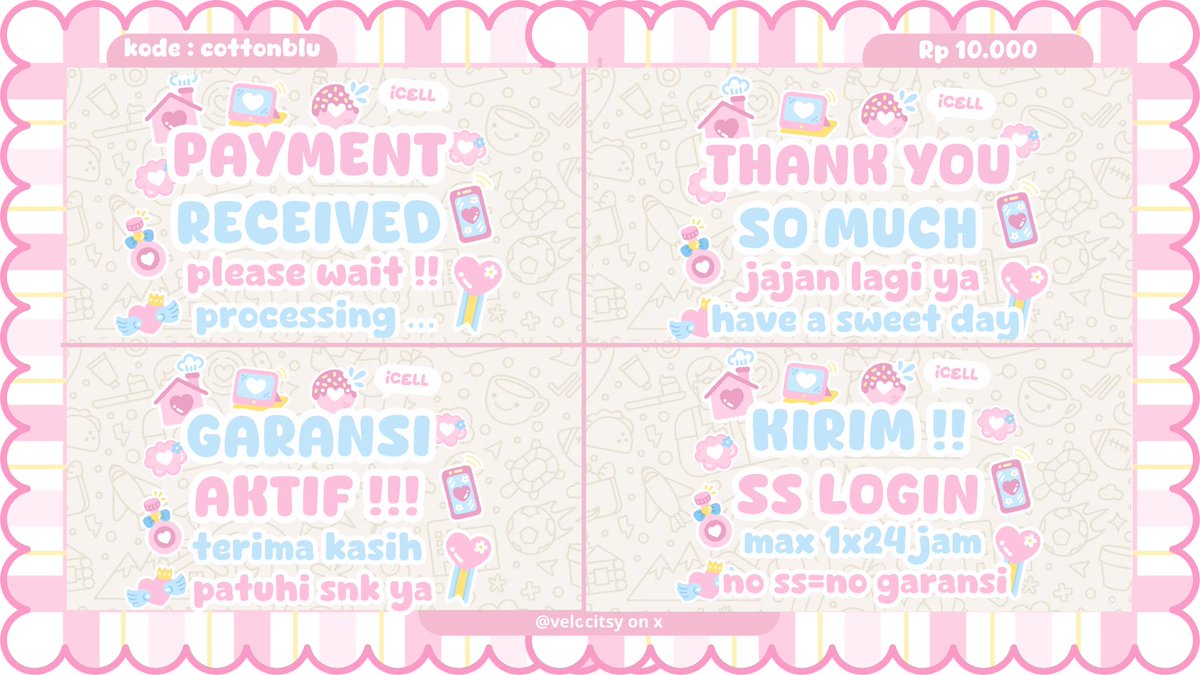 velocitsy's tweet image. help rt please? thank you so much ♡

🥦💭 ⊹hai-o ! icel balik lagi membawa empat sticker pack ready stock dengan harga tertera di pic ^_^  bisa kamu jemput lewat wa ini yaa s.id/rH0r4  🍎 don’t forget to checkie 🅰️lt 🛝🍭

t. #zonauang