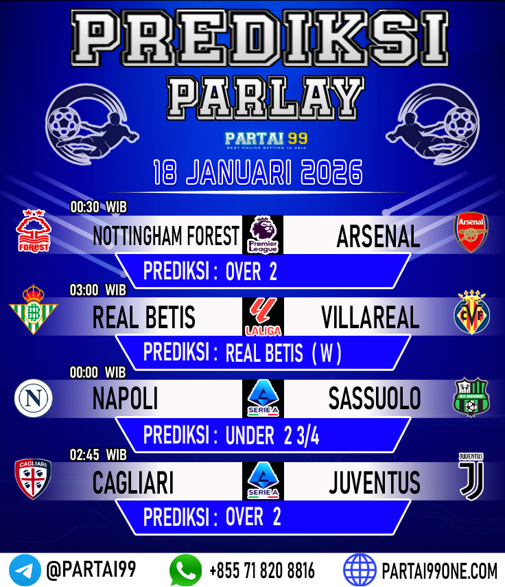 PBola99's tweet photo. ⚽ PREDIKSI PARLAY 18 JANUARI 2026! ⚽ 

Langsung gaskeun taruhanmu bareng PARTAI99 – situs terpercaya dan tercepat se-Asia!

📷 Minimal deposit cuma 50K!
📷 Prediksi tajam, peluang menang makin besar
📷 Main sekarang juga di https://t.co/abYJHZsIbx https://t.co/ZinXwSqkwd