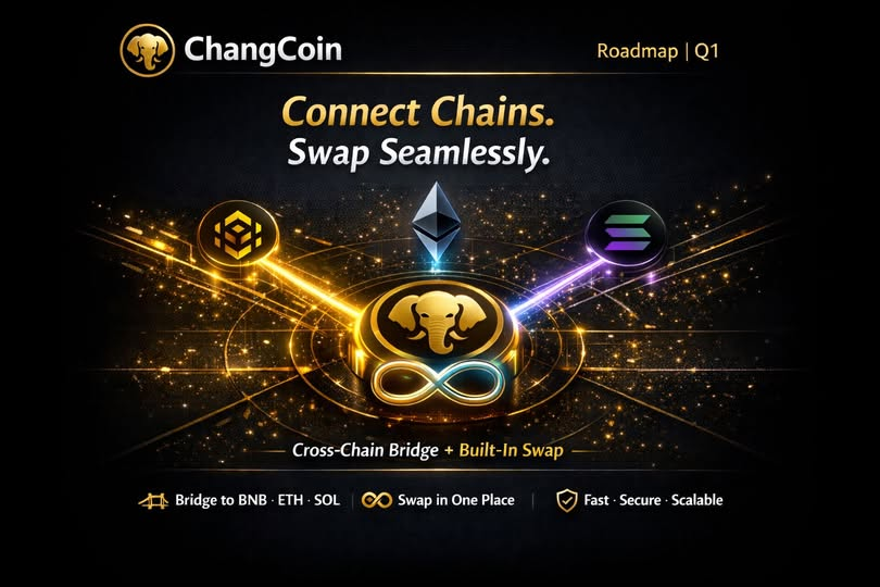 ChangcoinC's tweet photo. 📷 **ChangCoin | Q1 Roadmap**
Q1 marks an important milestone for ChangCoin as we move toward a truly connected, multi-chain ecosystem.
📷 **Next-Generation Cross-Chain Bridge**
Connecting ChangCoin with major blockchains:
**BNB Chain · Ethereum · Solana**
📷 **Built-in Swap**
Seamlessly transfer and swap digital assets across chains — all in one place.
📷 **Infinity Connectivity**
Designed for continuous operation and long-term scalability, enabling ChangCoin to grow without limits.
📷 **Q1 Focus**
Laying a strong foundation for ChangCoin to become a secure, scalable, and practical hub for cross-chain digital assets.
Thank you to our community for your continued support.
This is just the beginning of ChangCoin’s next phase. 📷📷
