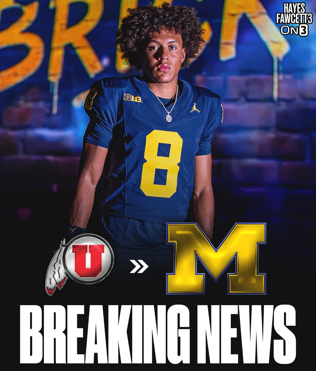 Hayesfawcett3's tweet image. BREAKING: Utah short-term signee ATH Salesi Moa has Committed to Michigan, he tells @On3

Moa signed with the Utes in December and entered the portal earlier this week

He’s ranked as the No. 2 ATH in the 2026 Rivals300

on3.com/transfer-porta…