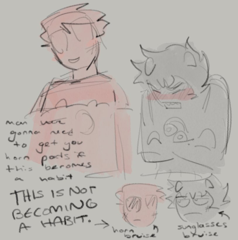 merakiube's tweet image. i like to imagine that whenever they cuddle either karkats horns or daves shades is poking thr other but they never mention it cause theyre comfortable otherwise #davekat