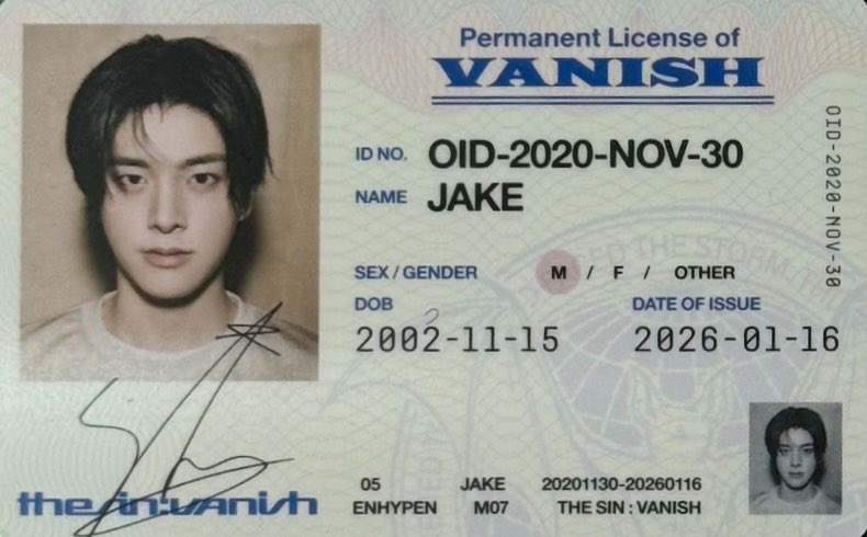#JAKE #제이크 ID CARD
