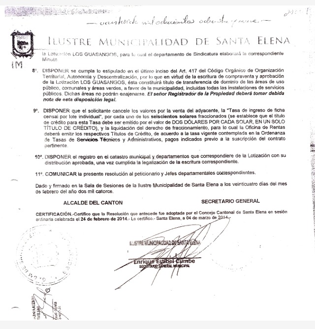 Me llegó otra denuncia documentada que hace a caso #JennyRamirez parecer un juego de niños. 

Área: 474 hectáreas 
Valor: $71.118,00 ($0.015/m2)
Vendedor: Alcalde <a href="/OttoVeraSE/">Otto Vera</a> 
Comprador: Persona natural 
Subasta: -

Otto Vera Palacios sirvió su primer periodo como alcalde de