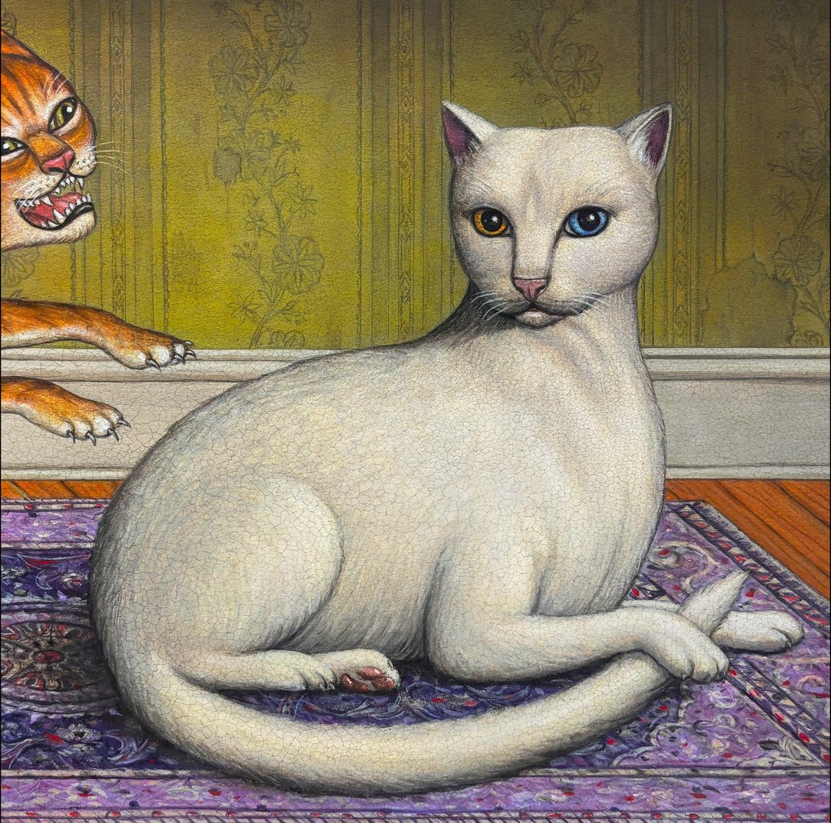 The Tansy Cat is a real cat! 

The artist behind the painting, Marc Burckhardt, posted on his story, saying "My Model 😻"