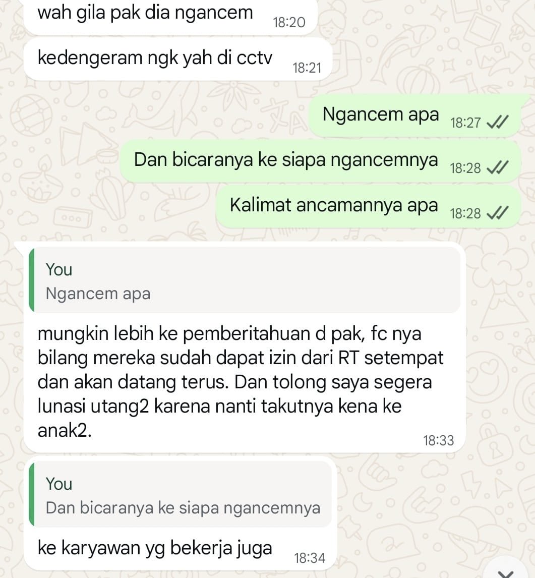 FC agency adamodal visit ke kantor dan melakukan pengancaman. Sampai saat ini blm ada klarifikasi dari adamodal. Wajah sdh dpt lewat cctv, tinggal masukin ke penjara lumayan dpt salam hangat dr sesama tahanan. 

SUBUR JAYA LAWFIRM &amp; FERADI WPI