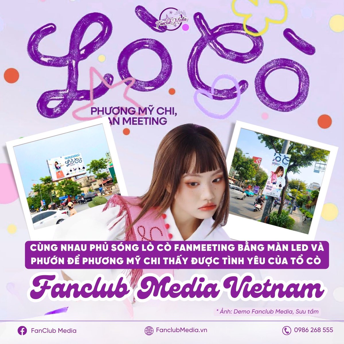 FanClubMediaVN's tweet image. 💞 CÙNG NHAU PHỦ SÓNG LÒ CÒ FANMEETING ĐỂ PHƯƠNG MỸ CHI THẤY ĐƯỢC TÌNH YÊU CỦA TỔ CÒ

#FanClubMediaVietnam #IdolAdvertising #quangcaothantuong #quangcaoIdol #tiepungthantuong #PhuongMyChi #FCPhuongMyChi #ToCo #Fanmeeting #LoCo