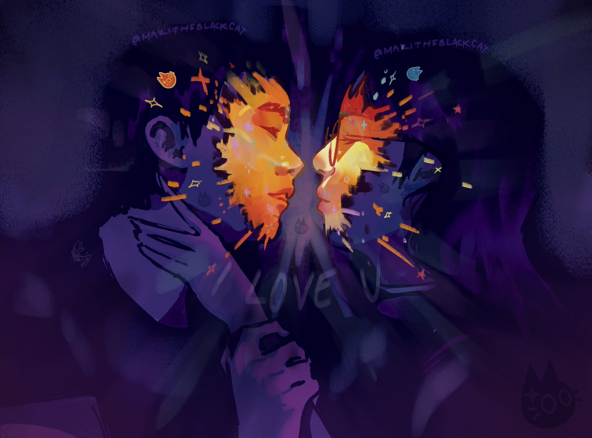 Hice este dibujo pensando en como me sentí la primera vez que besé a mi novio. #digitalart #psychedelic #arcane